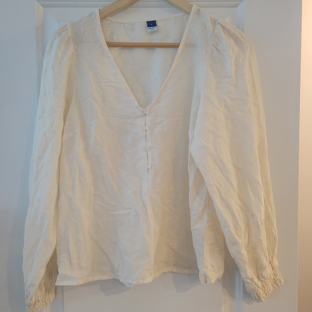 Cream Old Navy Embemished Blouse